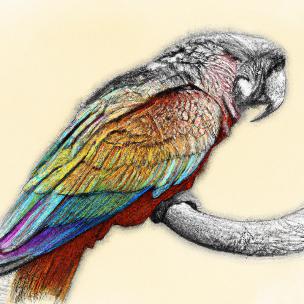 parrot drawing and colour