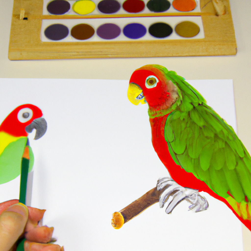 parrot drawing and painting